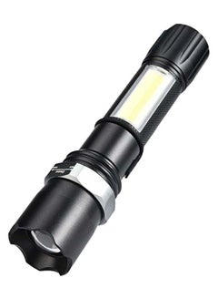 Buy Outdoor Portable Zoomable LED Flashlight Black/Silver 15 x 2.4cm in Saudi Arabia