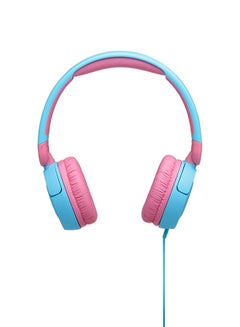 Buy JR310 Kids on-ear headphones single-side flat cable safe listening Blue/Pink in Saudi Arabia