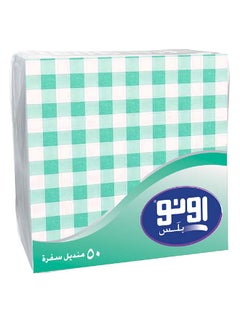 اشتري Table Napkins - 50 Green Sheets Green And White في السعودية