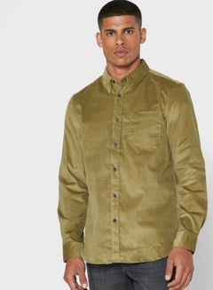 Buy Essential Collared Neck Shirt Green in Saudi Arabia