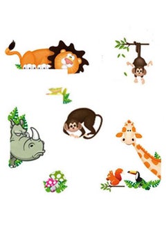 Buy 9-Piece Wild Animal Wall Sticker Set Multicolour in Saudi Arabia