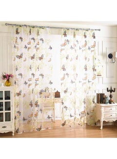 Buy Butterfly Printed Pattern Window Curtain Multicolour 200 x 100cm in Saudi Arabia