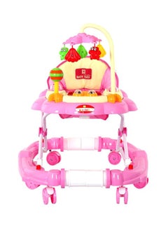 Buy 2-in-1 Portable and Foldable Baby Walker With Cushioned Comfortable Seat- Pink in Saudi Arabia