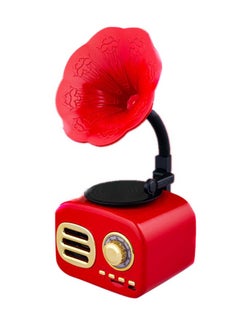Buy Retro Radio Phonograph Portable Bluetooth Speaker Red in Saudi Arabia