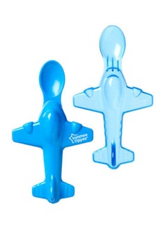 Buy Aeroplane Shape Spoon, Pack Of 2 - Light Blue in Saudi Arabia