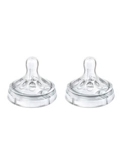 Buy Pack Of 2 Silicone Feeding Bottle Teats For 3m+ in UAE