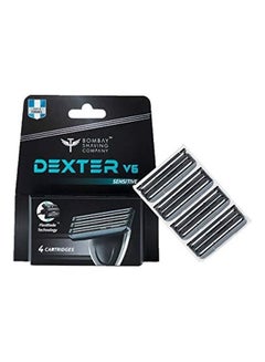 Buy Dexter V6 Set of 4 Sensitive Cartridges With FlexBlade Technology Multicolour in UAE