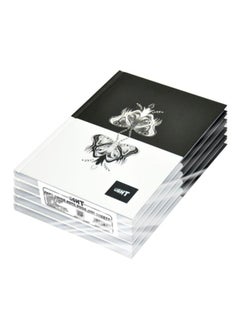 Buy 5-Piece A5 Hard Cover Notebook Set Black/White in UAE