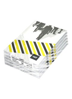 Buy 5-Piece A5 Hard Cover Notebook Set White/Grey/Yellow in UAE
