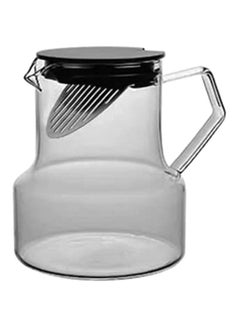 Buy Fashion Simple Lightweight Teapot Clear/Black 13.5x11x8cm in Saudi Arabia