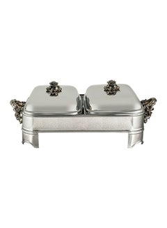 Buy Antique Style Wild Bush Serveware Dish Silver 3Liters in UAE