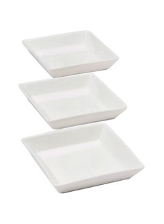 Buy 3-Piece Square Serveware White 4inch in UAE