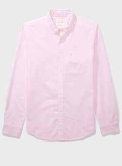 Buy Striped Slim Fit Shirt Pink/White in UAE