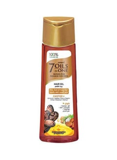 Buy 7 Oils in One Thick Hair Castor Oil Brown/Gold 200ml in Saudi Arabia