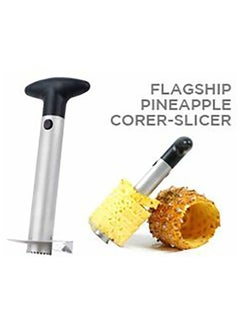 Buy Easy Fruit Stainless Steel Pineapple Corer Slicer Silver/Black 18.6x9.4x8.8cm in UAE