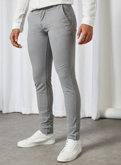 Buy Scanton Slim Fit Chinos Light Asphalt in UAE