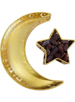Buy 2-Piece Moon And Star Tray Gold in Saudi Arabia