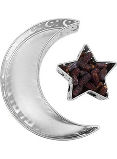 Buy 2-Piece Moon And Star Tray Silver in Saudi Arabia