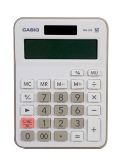 اشتري حاسبة رقمية مكتبية صغيرة من كاسيو - لون أبيض، طراز MX-12B-WE-W-DC في مصر