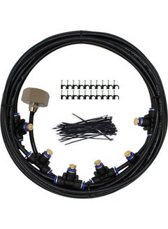 اشتري Outdoor Sprinkler Hose With 11 Mist Nozzles Kit Black 30feet في الامارات