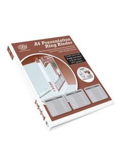 Buy A4 Presentation 2D Ring Binder Brown/White/Grey in UAE