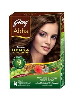 Buy Abha Henna Hair Color 100% Grey Coverage Brown 60grams in UAE