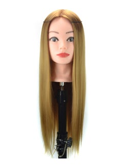 Buy Practice Training Head Mannequin Hair Wig Brown 28 x 20cm in Saudi Arabia