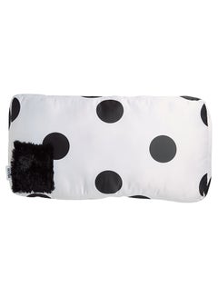 Buy Polka Dot Rectangular Cushion White/Black 20 X 50cm in UAE