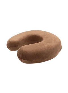 Buy Travel Neck Pillow Memory Foam Brown 30x30cm in Saudi Arabia