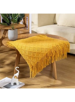 Buy Soft and Breathable Napping Blanket Cotton Yellow 127 x 70cm in UAE