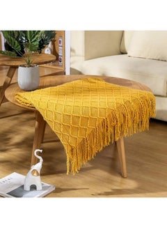 Buy Soft and Breathable Napping Blanket Cotton Yellow 127 x 70cm in Saudi Arabia