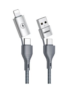 Buy 4-In-1 Multi-Port Data Sync Charging Cable Silver in Saudi Arabia