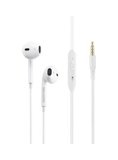 Buy Oval-Curved High Performance Stereo Earphones White in UAE