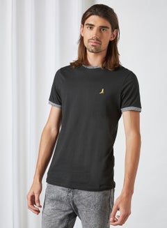 Buy Contrast Trim T-Shirt Jet Black in Saudi Arabia