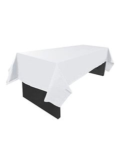 Buy Rectangular Paper Table Cover With Plastic Lining White 108 x 0.1 x 54inch in Saudi Arabia