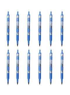 اشتري طقم أقلام ماركر مزدوجة 12 قطعة أزرق في الامارات