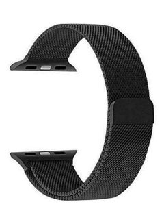 Buy Replacement Strap Watchband For Apple Watch Series 7 45mm / 6 / SE / 5 / 4 44mm / 3 / 2 / 1 42mm Black in UAE