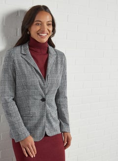 Buy Checked Blazer Black / White Check / Black in Saudi Arabia