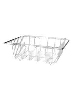 Buy Stainless Steel Rustproof Dish Drainer Rack Silver in UAE