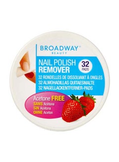 Buy 32-Piece Strawberry Scented Nail Polish Remover Pad White in UAE