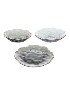 Buy 3-Piece Ice Point Special Shaped Wave Plate Grey 27x6.2x27cm in UAE