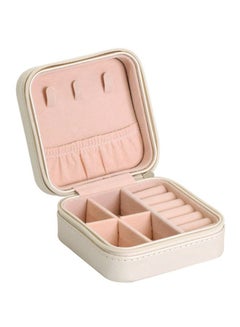 Buy Portable Travel Jewelry Organizer Box Beige/Pink in Saudi Arabia