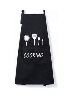 Buy Adjustable Kitchen Chef Apron Black/White 0.2x72x68cm in Egypt