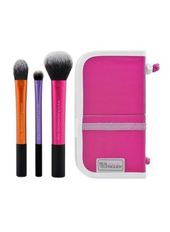 Buy 3-Piece Travel Essentials Brush Set Pink/Black/Violet in UAE