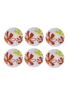 Buy 6-Piece Pop Dessert Plates White/Red/Green 19cm in UAE