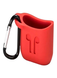 Buy Apple AirPods Case Protective Silicone Charging Cover Hang Pouch Red/Black in Saudi Arabia