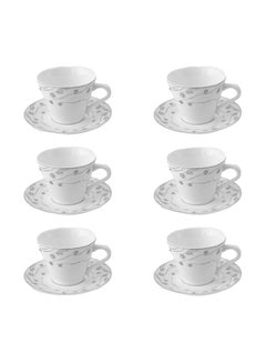 Buy 12-Piece Coffee Set White 20x30x8cm in Saudi Arabia