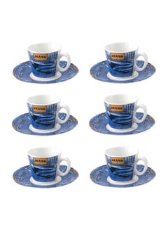 Buy 12-Piece Coffee Set Blue 31x19x7cm in Saudi Arabia