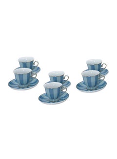 Buy 12-Piece Coffee Set Blue 30x21x8centimeter in Saudi Arabia