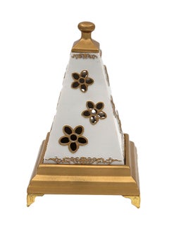 Buy Censer Incense Burner Gold/White 18x18x23cm in Saudi Arabia